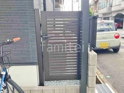 片開き 門扉 YKKAP シンプレオYS1型 横スリット 