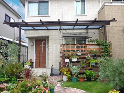 １階テラス屋根 （雨除け） YKKAP フル木製調 サザンテラス パーゴラタイプ フラット屋根 スタンダード 壁付