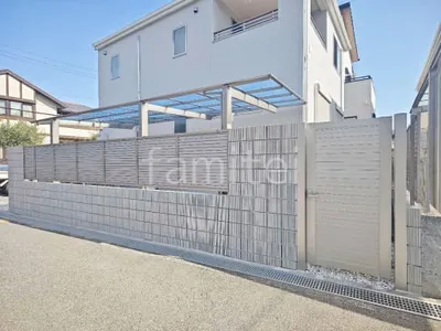 アルミ形材 フェンス LIXIL AB YL3型 横ルーバー3 目隠し ブロック塀 （化粧ブロック） ユニソン リゲル  片開き 門扉 YKKAP シンプレオYM1型 横目隠し 