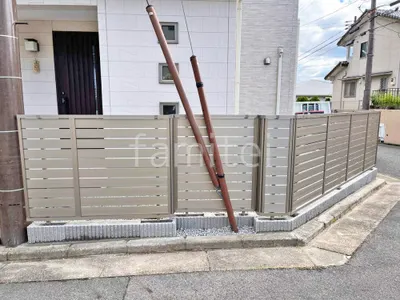 アルミ形材 フェンス LIXIL AB YS3型 横スリット3 目隠し ブロック塀 （化粧ブロック） ユニソン シャモティ 