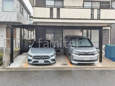 カーポート２台(ワイド) ツイン YKKAP エフルージュ FIRST フラット屋根