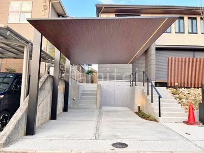 カーポート１台 （単棟） LIXIL 木製調 カーポートSC フラット屋根 吊り下げ屋根