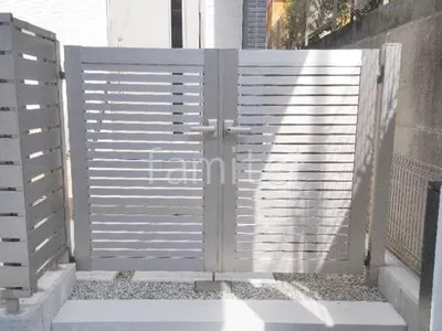 両開き 門扉 YKKAP シンプレオYS1型 横スリット 