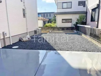 防犯砂利敷き バラス砕石 防草シート加工