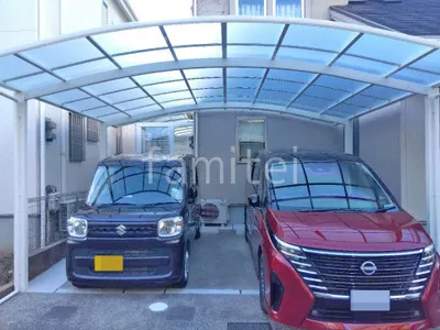 カーポート２台(ワイド) ツイン YKKAP アリュース アール屋根