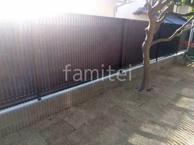 ブロック塀 （化粧ブロック） ユニソン ジャスティ  アルミ形材 フェンス 三協アルミ レジリア TK2型 たて太格子 