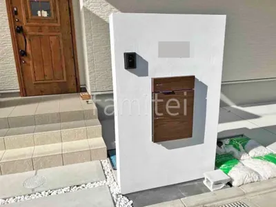 塗り壁門柱 四国化成 パレットHG塗装 宅配ボックス ユニソン ヴィコDB100