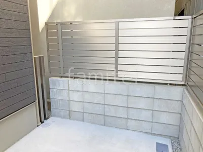 アルミ形材 フェンス LIXIL AB YS3型 横スリット3 目隠し ブロック塀 （化粧ブロック） 太陽エコブロックス 普通CB 