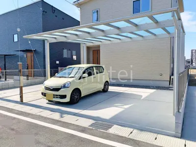 カーポート２台(ワイド) ツイン YKKAP エフルージュ FIRST フラット屋根