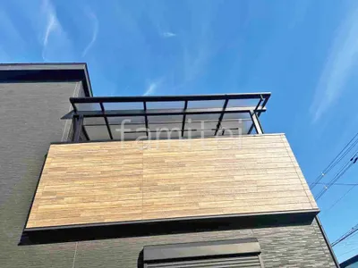 ２階ベランダ屋根  YKKAP ソラリアF フラット屋根 スタンダード 壁付