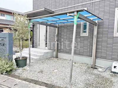 サイクルポート 自転車バイク屋根 三協アルミ ニューマイリッシュ 逆勾配 フラット屋根 前下がり屋根