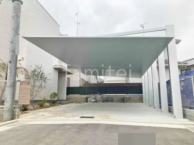 カーポート LIXIL カーポートSC 後方支持 横2台用(ワイド ツイン) F型フラット屋根 2連棟