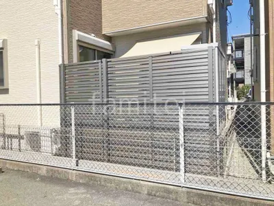 アルミ形材 フェンス LIXIL AB YS3型 横スリット3 2段柱 60角 目隠し