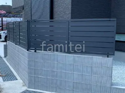 アルミ形材 フェンス LIXIL AB YS3型 横スリット3 ダスクグレー 目隠し