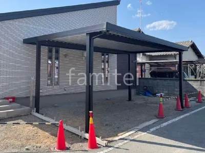 カーポート２台(ワイド) ツイン YKKAP ジーポートPro 積雪30cm対応 フラット屋根 折板屋根