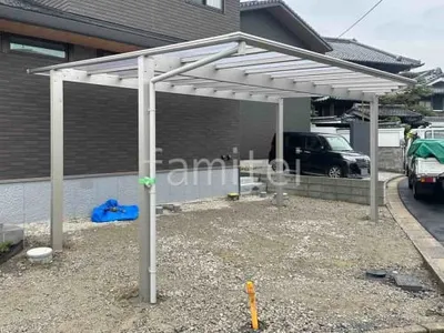 カーポート２台(ワイド) ツイン YKKAP エフルージュ FIRST フラット屋根