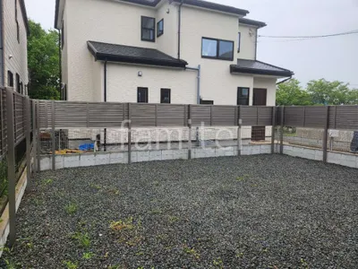 アルミ形材 フェンス LIXIL AB YL3型 横ルーバー3 2段柱 60角 上段のみ 目隠し