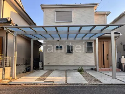 カーポート２台(ワイド) ツイン YKKAP エフルージュ FIRST フラット屋根