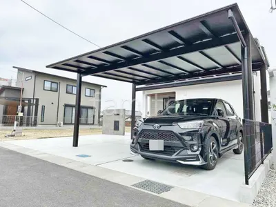 カーポート２台(ワイド) ツイン YKKAP エフルージュ FIRST フラット屋根