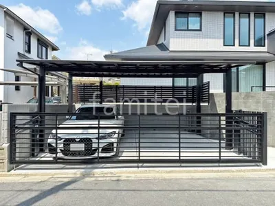 カーポート２台(ワイド) ツイン YKKAP エフルージュ FIRST フラット屋根