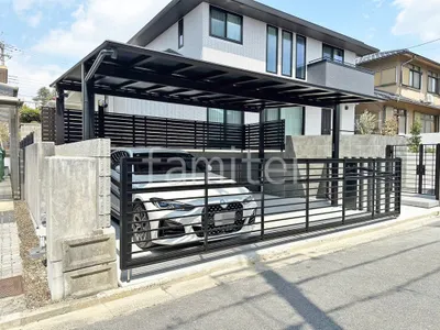 ２台ワイド 跳ね上げ門扉ゲート  LIXIL オーバードアS1型 