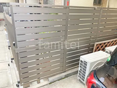 アルミ形材 フェンス LIXIL AB YS3型 横スリット3 2段柱 60角 目隠し