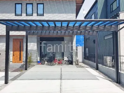 カーポート２台(ワイド) ツイン YKKAP エフルージュ 積雪50cm対応 フラット屋根