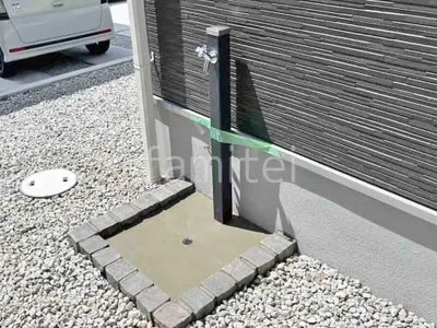 立水栓  ユニソン スプレスタンド60 蛇口2個付 洗い場モルタル仕上 