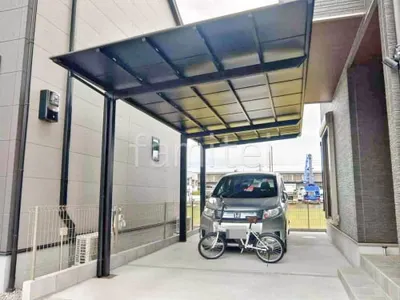 カーポート１台＋延長 （1.5台縦連棟） LIXIL ネスカＦ フラット屋根