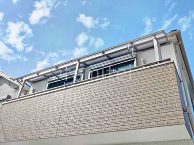 ２階ベランダ屋根 連棟  YKKAP ソラリアR アール屋根 スタンダード 壁付