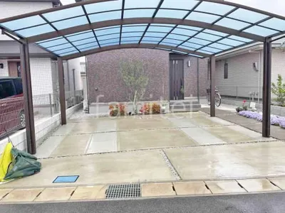 カーポート２台(ワイド) ツイン YKKAP アリュース アール屋根