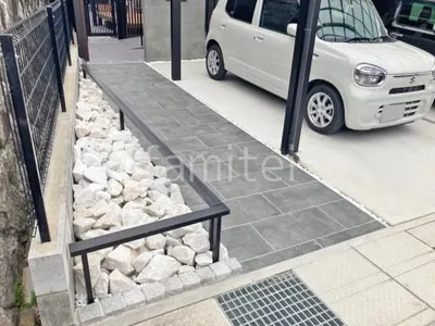 玄関アプローチ 床タイル貼り タカショー セラレバンテ