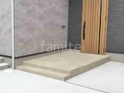 玄関アプローチ階段 床タイル貼り LIXIL パセオ