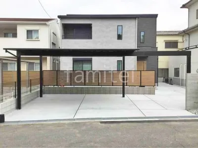 カーポート２台(ワイド) ツイン YKKAP エフルージュ FIRST フラット屋根