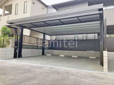 カーポート２台(ワイド) ツイン 三協アルミ ビームス スタンダードタイプ 積雪30cm対応 フラット屋根 折板屋根