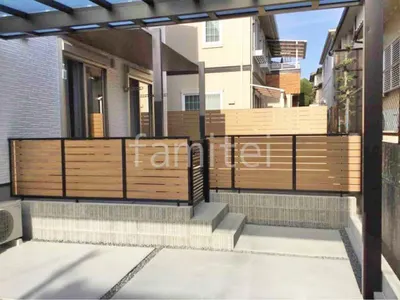 アルミ形材 フェンス LIXIL 木製調AB YS3-K型 横スリット3 片面 目隠し 木調・ラティス ブロック塀 （化粧ブロック） ユニソン タウラ 