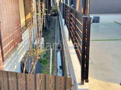 アルミ形材 フェンス YKKAP 木製調ルシアスYS3F型 横スリット 目隠し 木調・ラティス