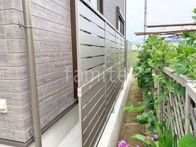 アルミ形材 フェンス LIXIL AB YS3型 横スリット3 2段柱 60角 目隠し