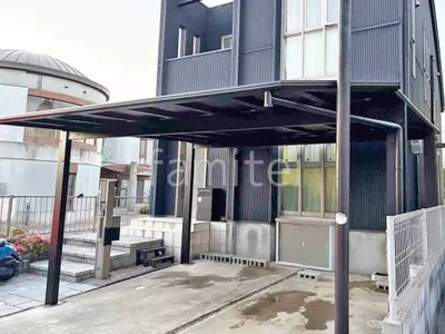 カーポート２台(ワイド) ツイン YKKAP エフルージュ FIRST 変形地対応 フラット屋根