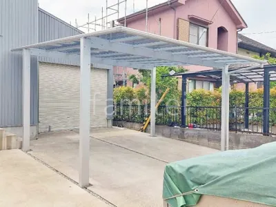 カーポート２台(ワイド) ツイン YKKAP エフルージュ FIRST フラット屋根