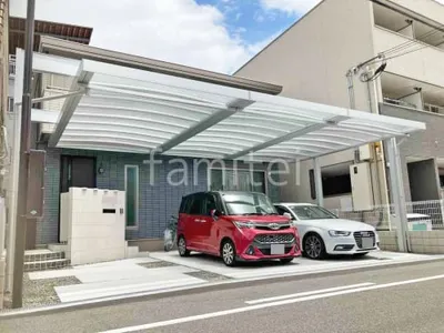 カーポート３台 （横ワイド トリプル） 三協アルミ Uスタイル アゼスト スタンダードタイプ 吊下 フラット屋根 吊り下げ屋根