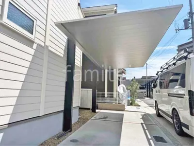 カーポート１台 （単棟） YKKAP プレーンルーフ フラット屋根 吊り下げ屋根