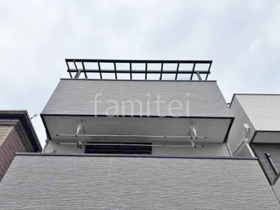 ３階ベランダ屋根  LIXIL テラスVS F 積雪30cm対応 フラット屋根 スタンダード 壁付