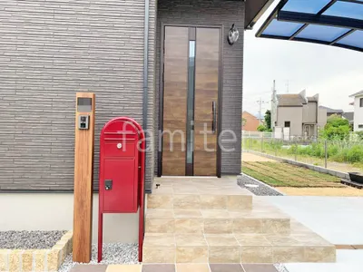 玄関アプローチ階段 床タイル貼り エタニティ フォレスト