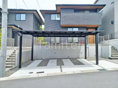 カーポート２台(ワイド) ツイン YKKAP エフルージュ FIRST フラット屋根