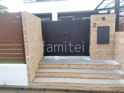 化粧ブロック門柱 ユニソン シャモティ 宅配ボックス ヴィコDB100 玄関門扉 YKKAP シンプレオ6型 両開き