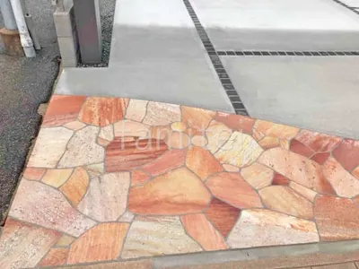 床石貼り 乱形石 石英岩
