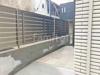 ブロック塀 （化粧ブロック） 太陽エコブロックス 普通CB  アルミ形材 フェンス LIXIL AB YS3型 横スリット3 目隠し