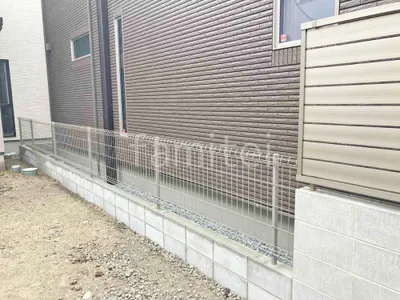 スチールメッシュ フェンス YKKAP イーネット3F型 スチール柱 境界・メッシュ ブロック塀 （化粧ブロック） 太陽エコブロックス 普通CB 