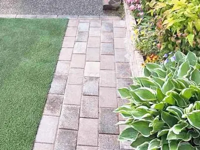 インターロッキング 既存レンガ敷き